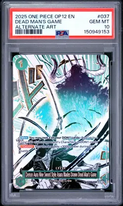 2025 ONE PIECE AURA NINE-SWORD STYLE ASURA BLADES DRAWN DEAD MAN'S GAME PSA 10 - Image 1