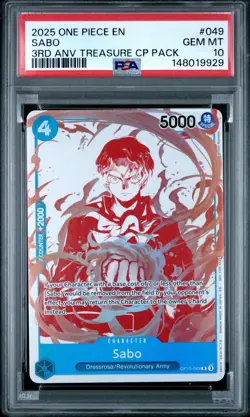 2025 ONE PIECE 3RD ANNIVERSARY! ONE PIECE TREASURE CAMPAIGN PACK SABO PSA 10 - Image 1