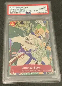 Roronoa Zoro (English 1st Anniversary Set) OP01-025 One Piece Promo PSA 10 - Image 1