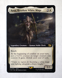 Rosa Resolute White Mage -Legendary Creature Human Noble Cleric #431 Borderless - Image 1