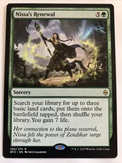 MTG Battle For Zendikar Nissa's Renewal 180/274 NM Rare - Image 1
