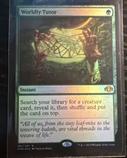 WOTC Dominaria Remastered Worldly Tutor (R) (Foil) NM - Image 1