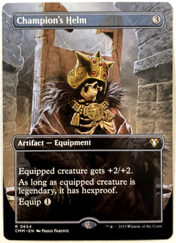 MTG Champion's Helm BORDERLESS Commander Masters 654 NM - Image 1