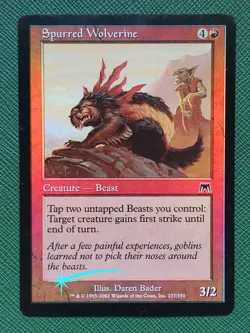 MTG 1x Spurred Wolverine (FOIL) LP Onslaught Magic - Image 1