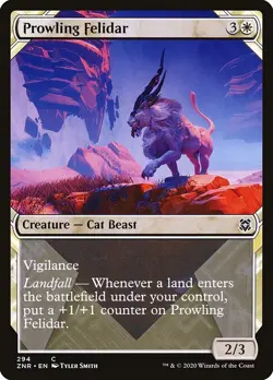 NM Foil Showcase Prowling Felidar, Zendikar Rising, Magic the Gathering, 294 - Image 1