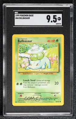 Bulbasaur Pokemon Base Set SGC 9.5 Mint+ 1999 - Image 1