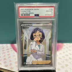 2021 POKEMON SWORD & SHIELD CHILLING REIGN #190 FULL ART/DOCTOR PSA 10 - Image 1