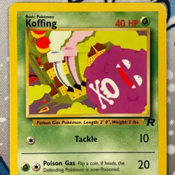 Koffing 58/82 Team Rocket Set Pokemon Card WOTC Vintage 2000 LP - Image 2