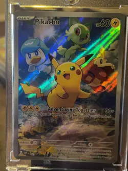 Pokemon Pikachu 027 Scarlet & Violet Promo Holo Card 60 HP Pokemon Center 2023 - Image 1