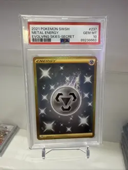 PSA 10 GEM MINT Metal Energy #237 Secret Rare Gold 2021 Pokemon Evolving Skies - Image 1