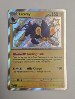 Pokemon TCG Luxray Paldean Fates Shiny Holo Rare Card 137/091 - Image 1