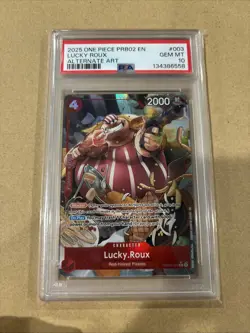 Lucky Roux PRB02 Alternate Art One Piece Card Game Cards PSA 10 English Pop 2 - Image 1