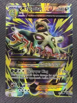 Pokemon TCG M Tyranitar EX Full Art Ultra Rare Holo Card Ancient Origins 92/98 - Image 1