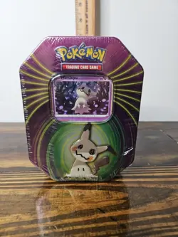SEALED - Pokemon TCG 2021 Mighty Mysterious Tin - 3 Packs - Mimikyu Promo 820650809859 - Image 1