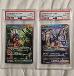 PSA 10 Miraidon Koraidon ex SAR Scarlet & Violet 2023 Pokemon Card - Image 1