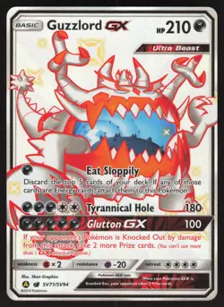 Guzzlord GX SV71/SV94 Pokemon Hidden Fates Holo Full Art Card - Image 1