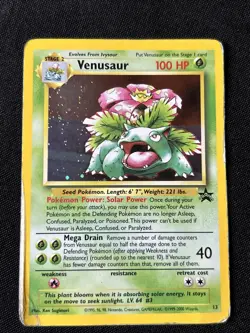 Pokemon TCG Venusaur Black Star Promo Holo Foil Card #13 - Damaged - Image 1