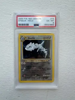 PSA 6 Steelix Neo Genesis Holo Rare 15/111 2000 Pokemon TCG English - Image 1