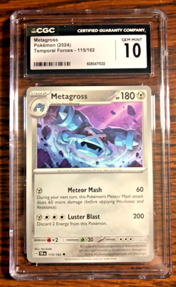 Metagross Uncommon #115 - CGC GEM MINT 10 - 2024 Temporal Forces - Pokemon TCG - Image 1