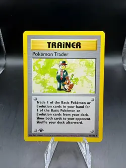 TCG POKEMON POKEMON TRADER 1ST EDITION SHADOWLESS BASE SET 77/102 - Image 1