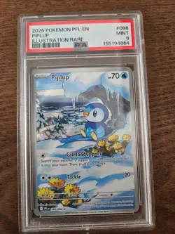 Pokemon Piplup Illustration Rare 098/094 Phantasmal Flames Holo PSA 9 Eng - Image 1