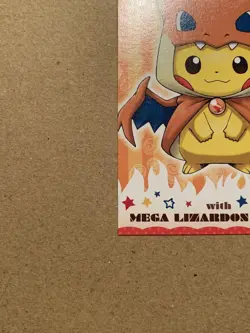 Pikachu Poncho Wearing Charizard Pokemon Card Vintage Nintendo Bandai Japan 2015 - Image 5