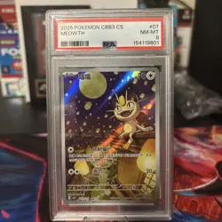 2025 POKEMON SIMPLIFIED CHINESE CBB3 C-GEM PACK VOL 3 #07 MEOWTH PSA 8 - Image 1