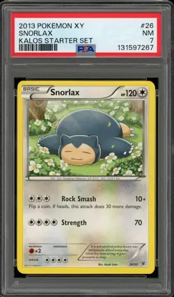 2013 POKEMON XY #26 SNORLAX NM PSA 7 KALOS STARTER SET LOW POP - Image 1