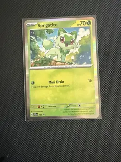 Pokemon TCG Scarlet & Violet Sprigatito 001 Black Star Promo Holo - Image 1