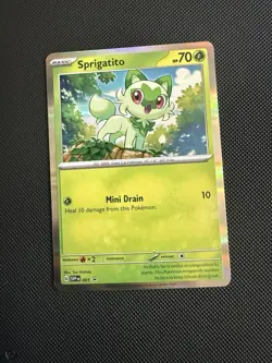 Pokemon TCG Scarlet & Violet Sprigatito 001 Black Star Promo Holo - Image 2