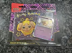 Pokemon Paldean Fates Fidough Tech Sticker Collection 3 pack Sealed New - Image 1