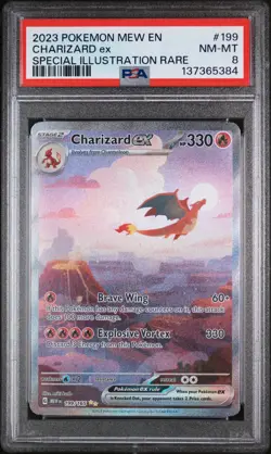 2023 Pokemon Mew En-151 #199 Charizard Ex Special Illustration Rare PSA 8 - Image 1