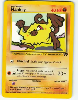Mankey - 61/82 Team Rocket - Pokemon TCG - 2000 - Image 1