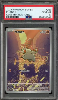 2024 POKEMON SURGING SPARKS EN #205 PHANPY GEM MT PSA 10 IR - Image 1