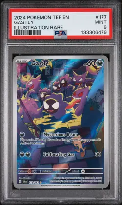 PSA 9 Gastly 177 Illustration Rare Temporal Forces Pokemon TCG MINT 2024 - Image 1