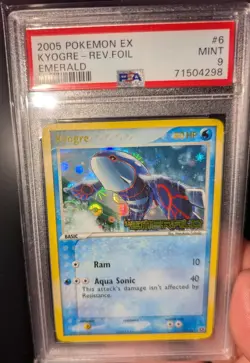 Pokemon EX Emerald Kyogre 6/106 Reverse Holo Foil Rare STAMPED PSA 9 MINT - Image 1