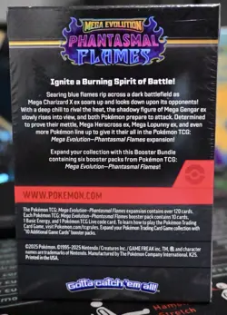 Pokemon TCG Mega Evolution Phantasmal Flames Booster Bundles New Sealed 6 Packs - Image 2