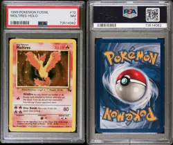 1999 Pokemon Fossil Moltres Holo Rare Unlimited Edition 12/62 PSA 7 - Image 3