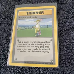 Pokemon Breeder 76/102 Base Set Rare Trainer Pokemon Card TCG NM - Image 2