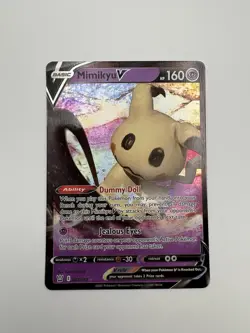Pokemon TCG Mimikyu v Holo Ultra Rare Card Brilliant Stars 068/172 - Image 1