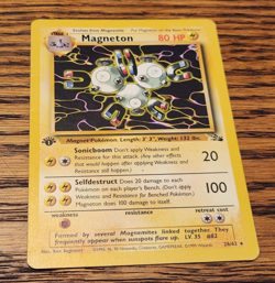 Magneton 26/62 1st Edition MP 1999 Pokemon WOTC Fossil Non-Holo Rare Card VTG - Image 2