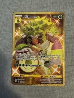 Pokemon TCG Rillaboom Secret Rare Gold Card 197/189 Darkness Ablaze - Image 1