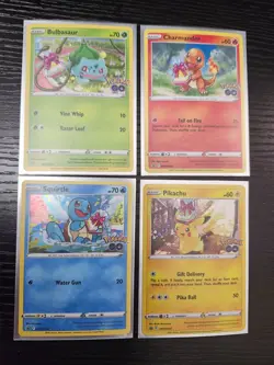 Pokemon Card Bulbasaur Charmander Squirtle Pikachu Pokemon Go Promo Set NM - Image 1