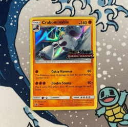 Crabominable SM47 STAFF Prerelease Promo Stamped Burning Shadows Pokemon Card NM - Image 1