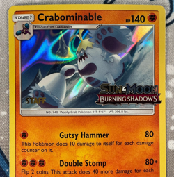 Crabominable SM47 STAFF Prerelease Promo Stamped Burning Shadows Pokemon Card NM - Image 2