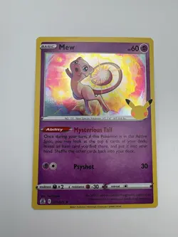 Mew Celebrations Holo Rare Card #011/025 Lightly Played - Image 1
