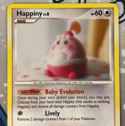 Happiny 14/17 Non Holo Common Pop Series 8 Set Promo Pokemon Card 2008 LP - Image 2