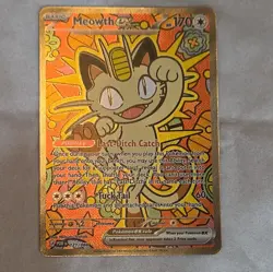 Pokemon Meowth GX Full Art Foil Card 121/088 GX POR Basic Cat 170 HP Pokemon TCG - Image 1