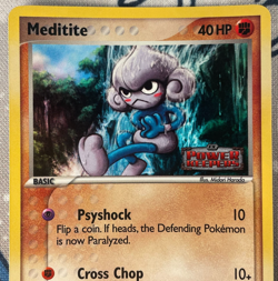 Meditite 55/108 Reverse Holo EX Power Keepers Stamped Pokemon Card 2007 LP/NM - Image 2