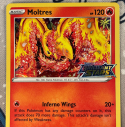Moltres SWSH185 Prerelease Black Star Promo Holo Brilliant Stars Pokemon Card NM - Image 2